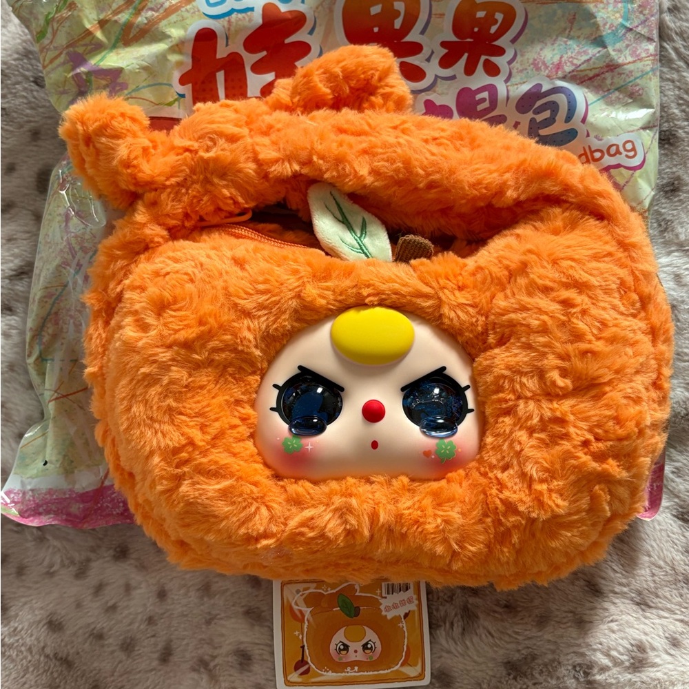 Baby Three Baby Fruit Handbag CONFIRMED Orange with Liquid Glitter Eyes